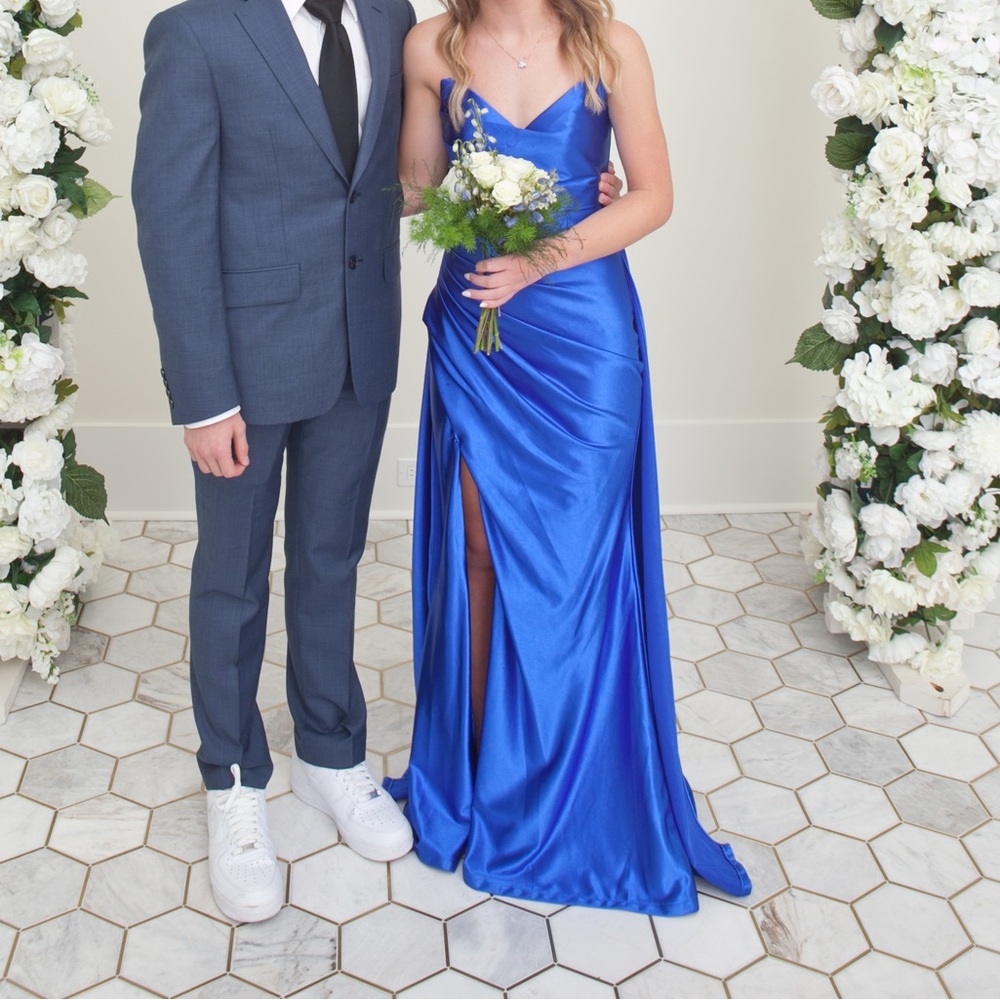 Dillard Royal Blue Satin Dress